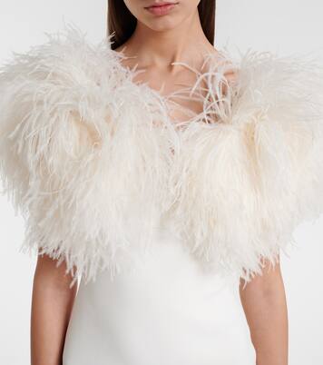 Feather-trimmed cocktail dress | David Koma