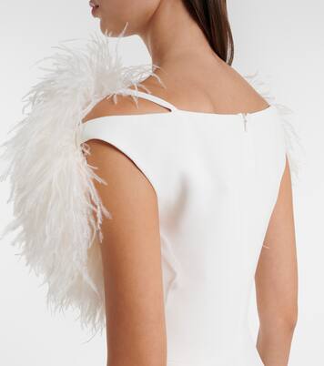 Feather-trimmed cocktail dress | David Koma