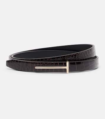 T croc-effect leather belt | Tom Ford
