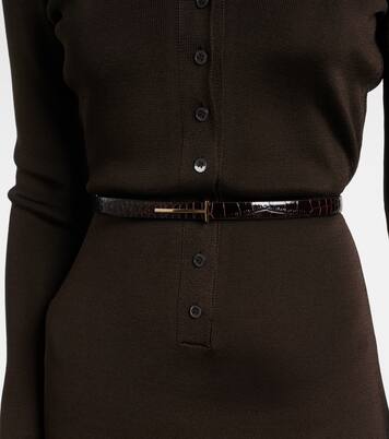 T croc-effect leather belt | Tom Ford