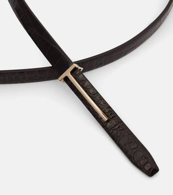 T croc-effect leather belt | Tom Ford