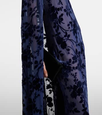 Caped off-shoulder jacquard maxi dress | Rodarte