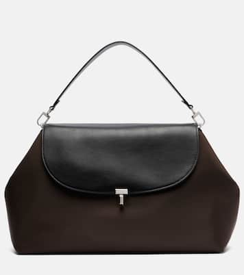T-Lock Medium leather-trimmed shoulder bag | Toteme