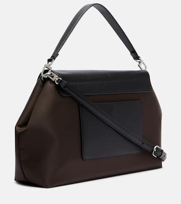 T-Lock Medium leather-trimmed shoulder bag | Toteme