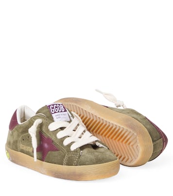 Super Star leather-trimmed suede sneakers | Golden Goose Kids