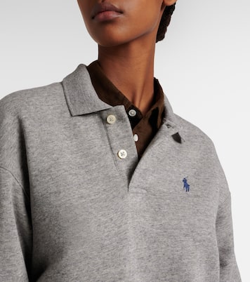Logo cotton-blend fleece polo sweatshirt | Polo Ralph Lauren