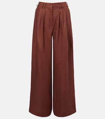 Parker high-rise linen wide-leg pants | Posse