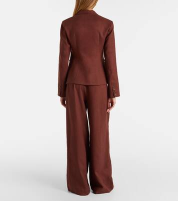 Parker high-rise linen wide-leg pants | Posse