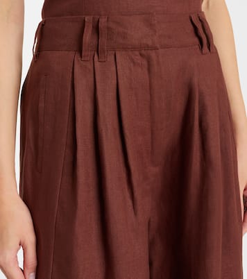 Parker high-rise linen wide-leg pants | Posse