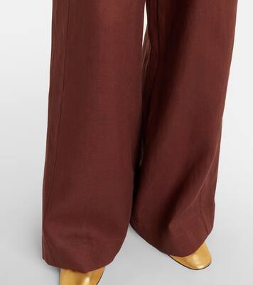 Parker high-rise linen wide-leg pants | Posse