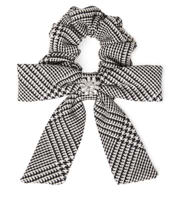 Prince of Wales check wool-blend scrunchie | Self-Portrait Kids