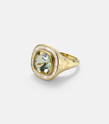 Chroma 18kt gold ring with beryl and diamonds | Octavia Elizabeth