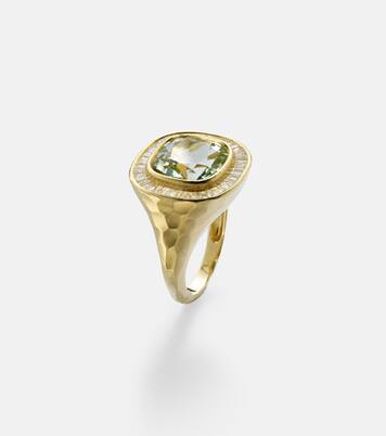 Chroma 18kt gold ring with beryl and diamonds | Octavia Elizabeth