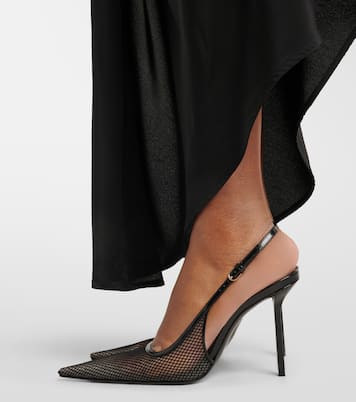 Leather-trimmed mesh slingback pumps | Victoria Beckham