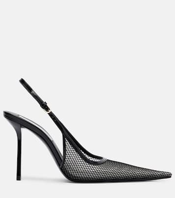 Leather-trimmed mesh slingback pumps | Victoria Beckham