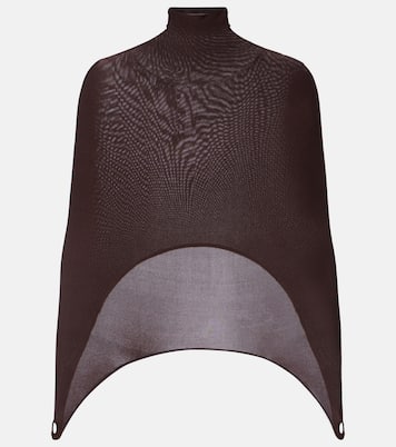 Open-back silk-blend turtleneck top | Alaïa