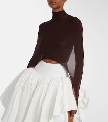 Open-back silk-blend turtleneck top | Alaïa