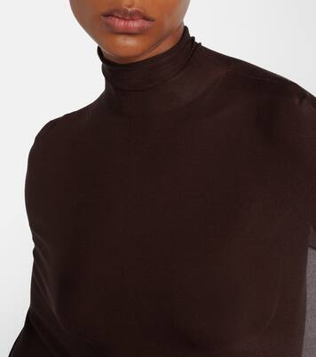 Open-back silk-blend turtleneck top | Alaïa