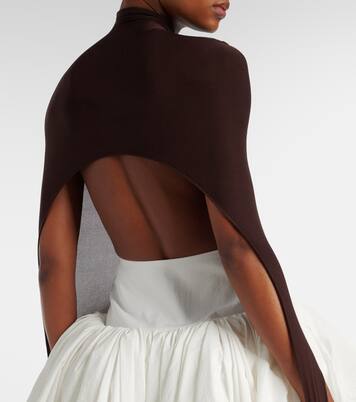 Open-back silk-blend turtleneck top | Alaïa