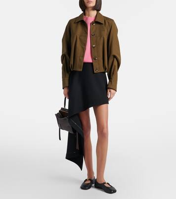 Draped wool miniskirt | Loewe
