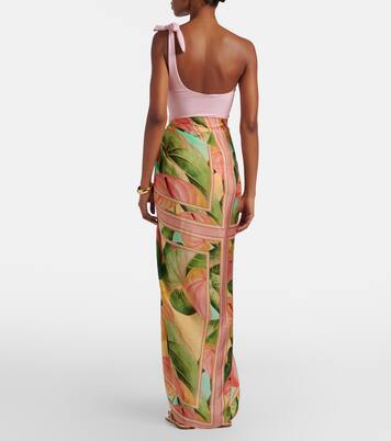 Anturium Leaves satin beach cover-up | Farm Rio