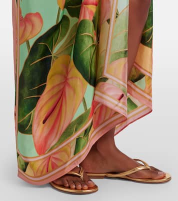 Anturium Leaves satin beach cover-up | Farm Rio