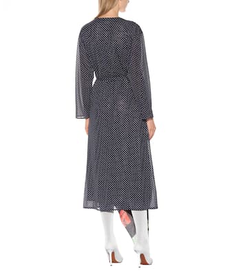 Robe portefeuille imprimée en mousseline et soie | Vetements
