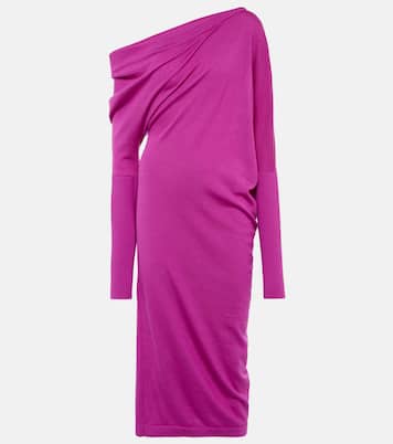 One-shoulder cashmere and silk midi dress | Tom Ford