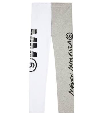 Logo cotton-blend leggings | MM6 Maison Margiela Kids