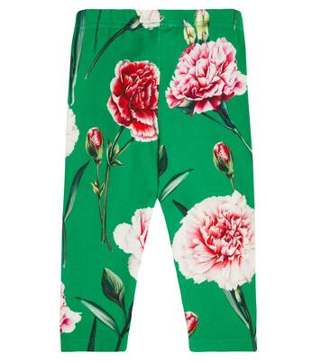 Bébé – Legging en coton mélangé à fleurs | Dolce&Gabbana Kids