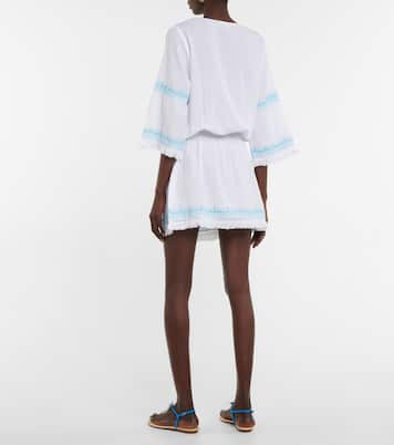 Martina cotton and linen embroidered minidress | Melissa Odabash