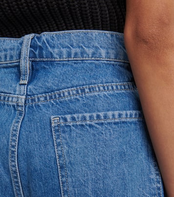 Shorts di jeans a vita alta con risvolto | Frame