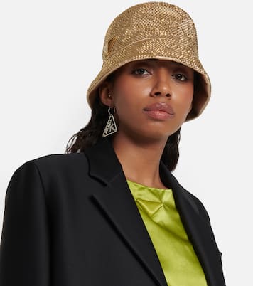 Cappello da pescatore in raso con cristalli | Prada