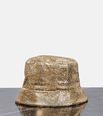 Cappello da pescatore in raso con cristalli | Prada