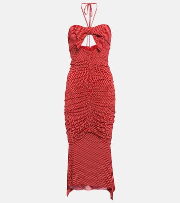 Polka-dot ruched cutout midi dress | Alexandre Vauthier
