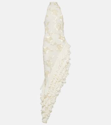 Asymmetric appliqué midi dress | Rotate