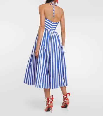 Abito midi Portofino a righe in cotone | Dolce&Gabbana
