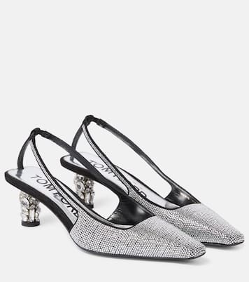 Pumps slingback in raso con cristalli | Tom Ford