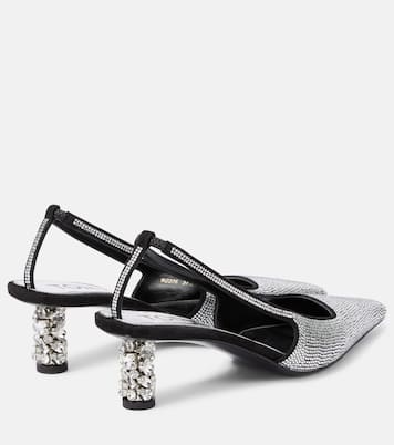 Pumps slingback in raso con cristalli | Tom Ford