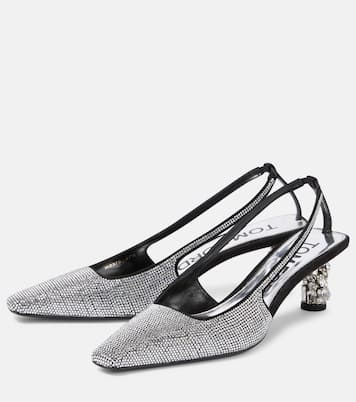 Pumps slingback in raso con cristalli | Tom Ford