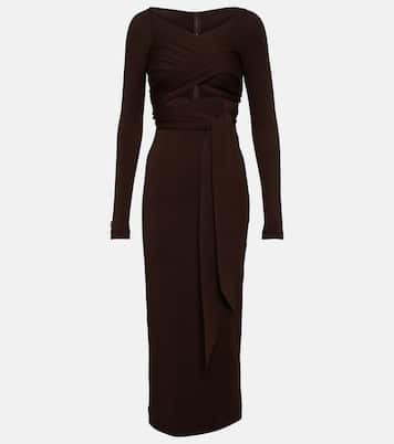 Draped wool-blend midi dress  | Dolce&Gabbana