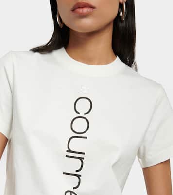 Logo printed cotton T-shirt | Courrèges