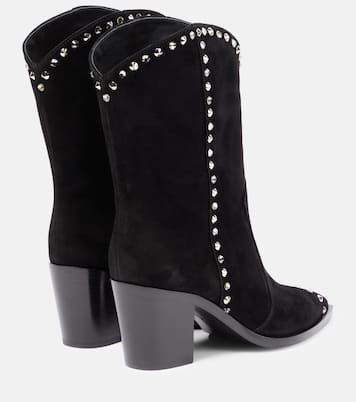 Verzierte Westernstiefel Denver aus Veloursleder | Gianvito Rossi