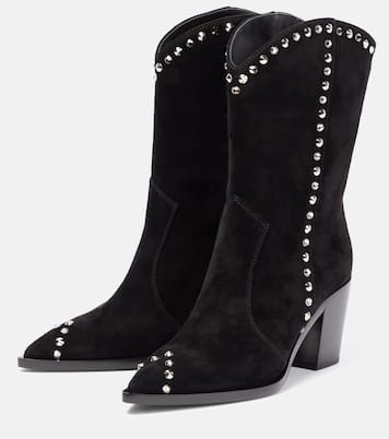 Verzierte Westernstiefel Denver aus Veloursleder | Gianvito Rossi