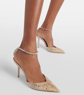 Verzierte Pumps Saeda 100 aus Satin | Jimmy Choo