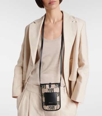 Borsa porta smartphone Phony in canvas con pelle | Max Mara