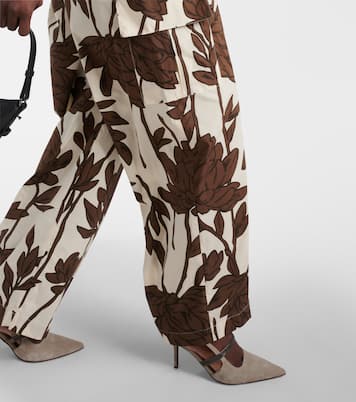 Pantaloni cargo in popeline di cotone con stampa | Brunello Cucinelli