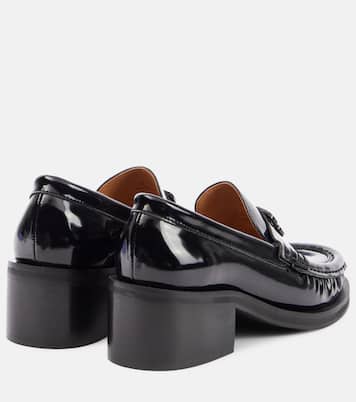 Pumps mocassino in pelle con logo | Ganni