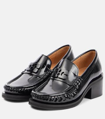 Pumps mocassino in pelle con logo | Ganni