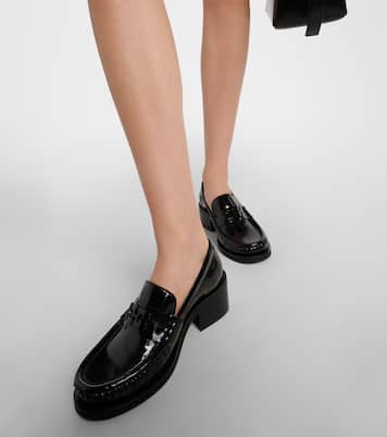 Pumps mocassino in pelle con logo | Ganni